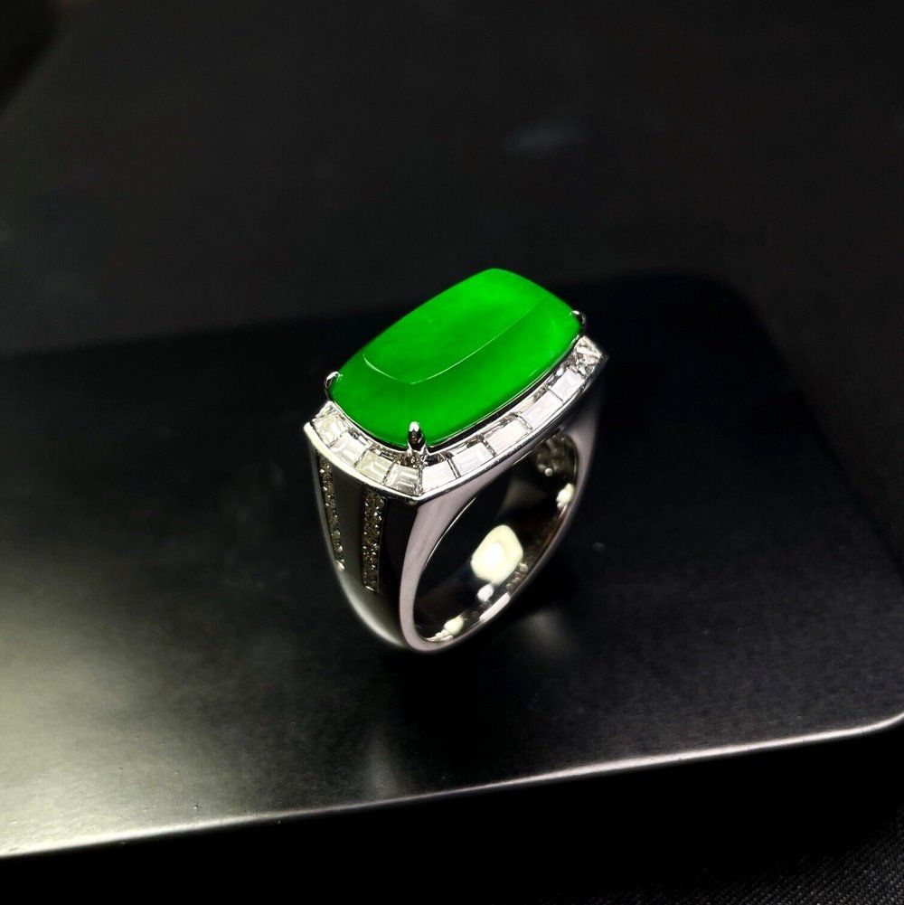 Anillo de jadeíta imperial verde vidrioso - ZROLMA (JZ2024921001)