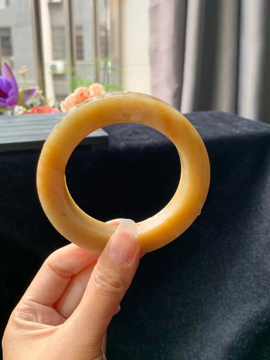 Chicken fat yellow jadeite bracelet blank-ZROLMA(SZ2024923001)