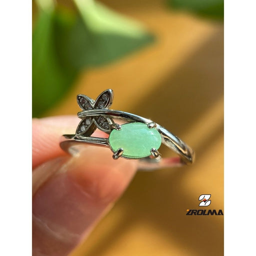 Designer Natural Grade A Jadeite Butterfly Ring - ZROLMA