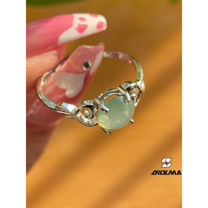 Grade A Jade Silver Inlaid Ring - ZROLMA