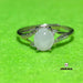 Natural Grade A Jade Silver Inlaid Ring - ZROLMA
