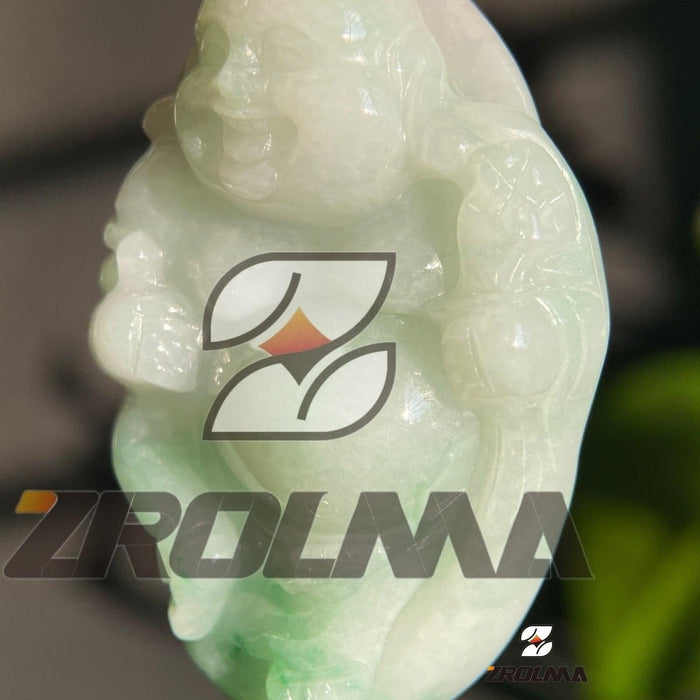 Natural grade A jadeite, Buddha pendant. - ZROLMA