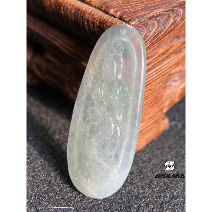 Natural Grade A Jadeite Ice Guanyin Pendant - ZROLMA