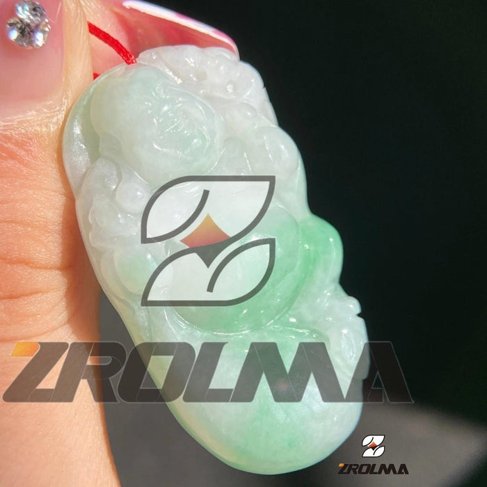 Natural grade A jadeite, hand-carved Buddha pendant- 9E21D4DF6 - ZROLMA