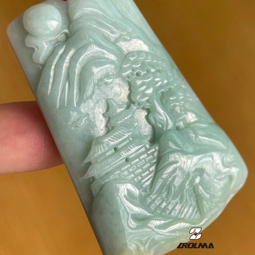 Hand-carved Natural A-grade Jadeite Scenery Pendant - ZROLMA