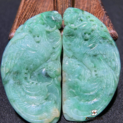 Hand-Carved Peony Jadeite Pendant Set - ZROLMA