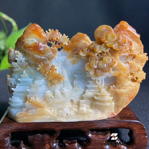 Hand-Carved Natural Grade A Jadeite Scenery Decorations - ZROLMA