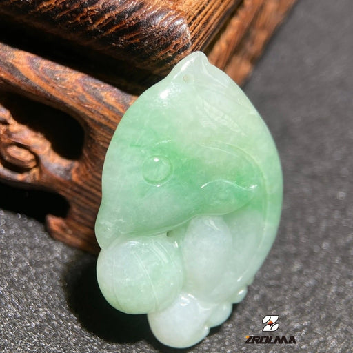 Natural grade A jade hand-carved dolphin pendant - ZROLMA