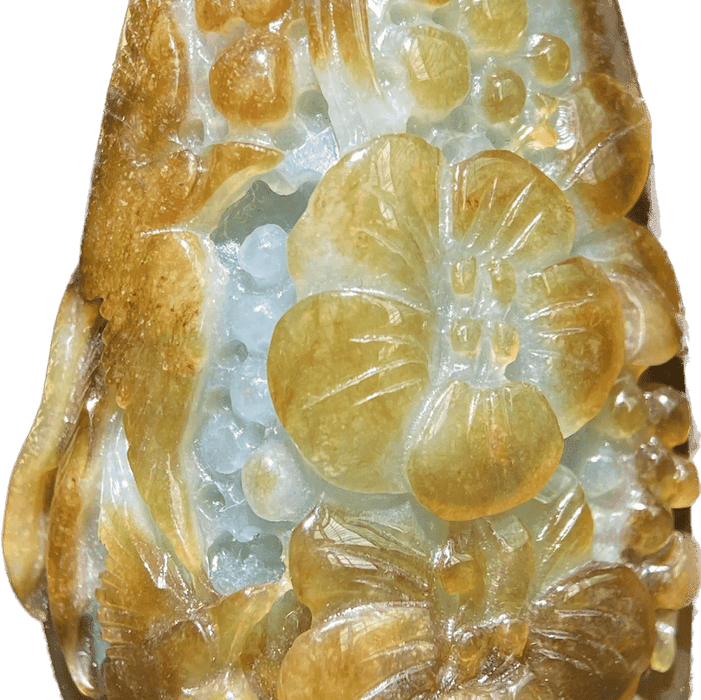 Hand-carved Flower and Bird Jadeite Pendants - ZROLMA