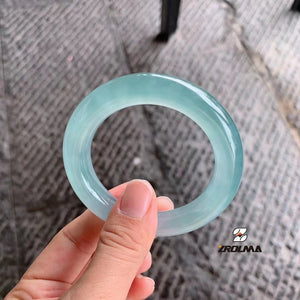 Natural Grade A Jadeite Sky Blue Bangle - ZROLMA
