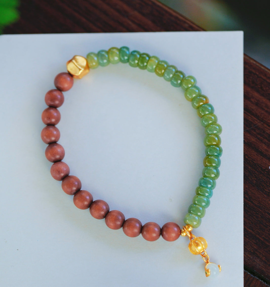 Yellow-green jadeite bead bracelet-ZROLMA(SC2024924001)