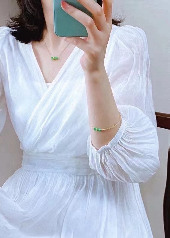 Pulsera Lu Lu Tong de jadeíta verde esmeralda - ZROLMA (SC2024924001)