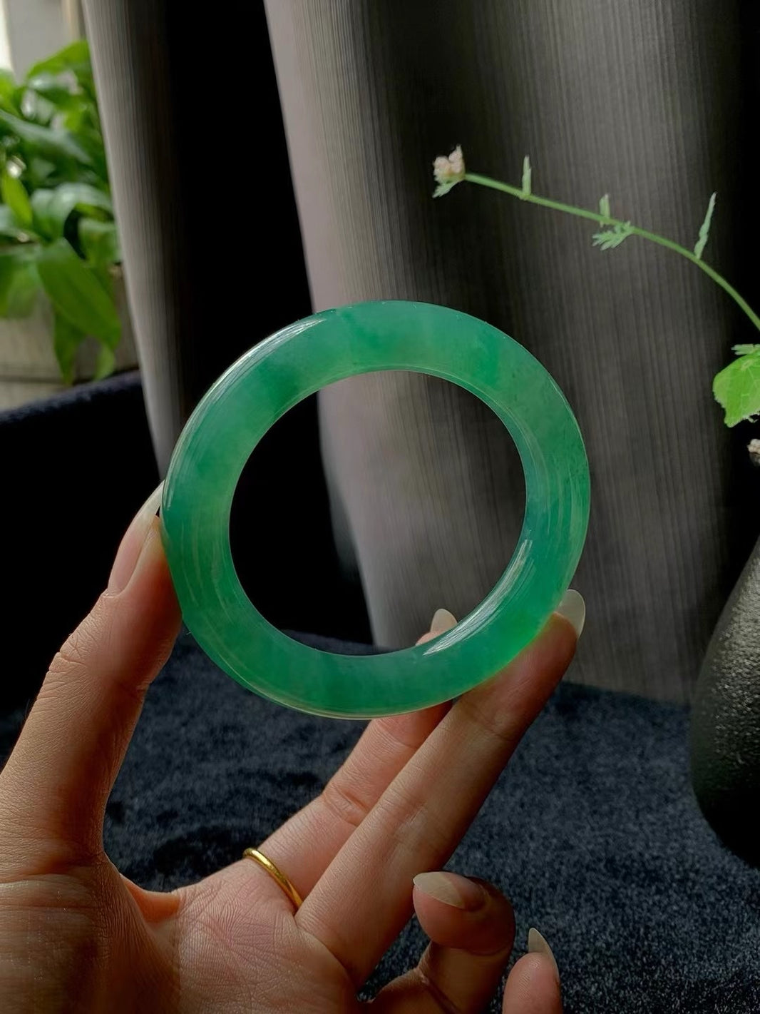 Ice green round jadeite bracelet-ZROLMA(SZ2024921001)