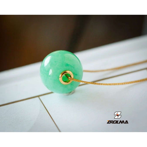 Green Jade Bead 18K Gold Pendant - YYZB20009910 - ZROLMA
